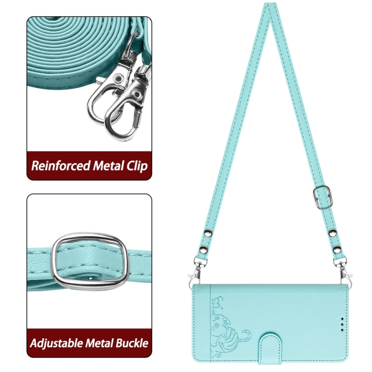 Cat Rat Embossed Pattern RFID Leather Phone Case with Lanyard, For Ulefone Note 14