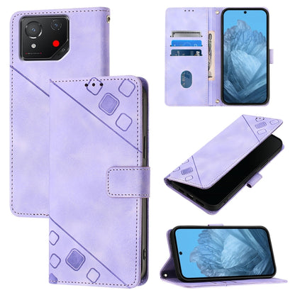 Skin Feel Embossed Leather Phone Case, For Asus Zenfone 12 Ultra, For Asus ROG Phone 9 / 9 Pro, For Asus Zenfone 11 Ultra, For Asus ROG Phone 8