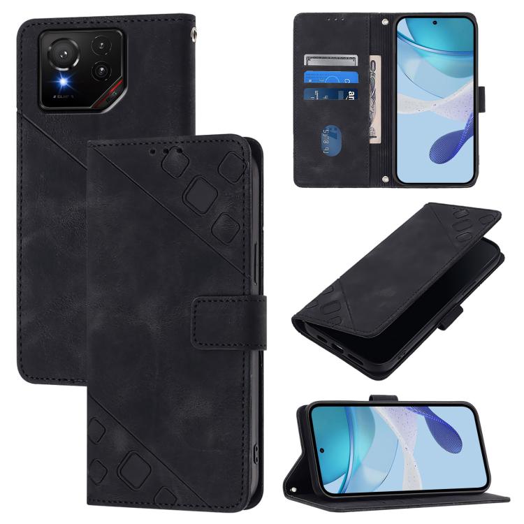 Skin Feel Embossed Leather Phone Case, For Asus Zenfone 12 Ultra, For Asus ROG Phone 9 / 9 Pro, For Asus Zenfone 11 Ultra, For Asus ROG Phone 8