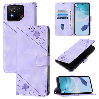 Skin Feel Embossed Leather Phone Case, For Asus Zenfone 12 Ultra, For Asus ROG Phone 9 / 9 Pro, For Asus Zenfone 11 Ultra, For Asus ROG Phone 8