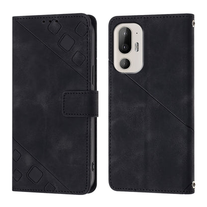 Skin Feel Embossed Leather Phone Case, For HTC U24 Pro