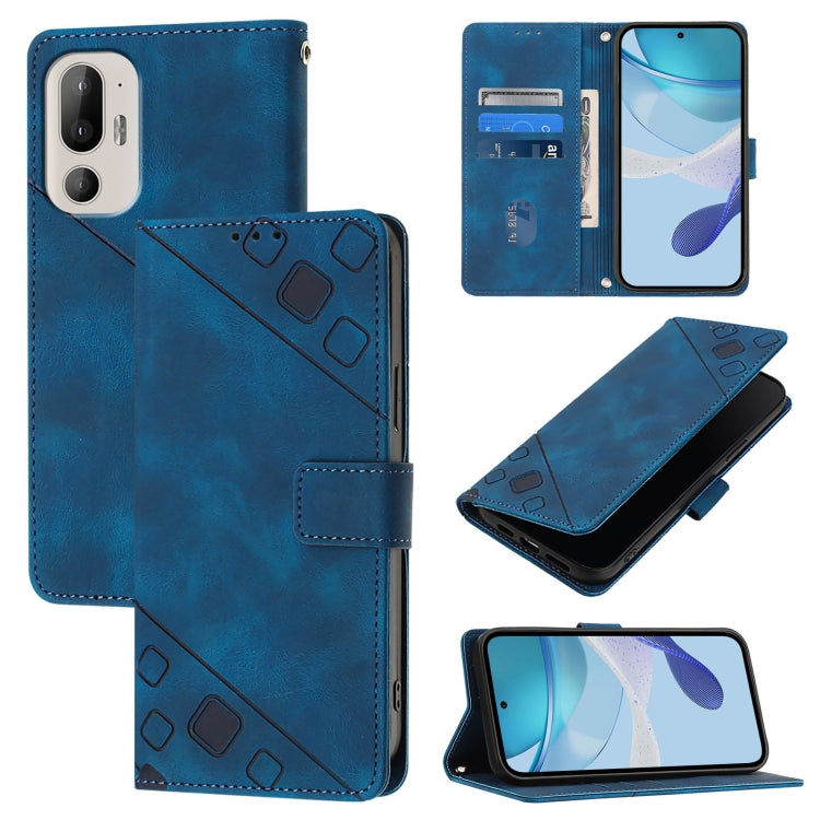 Skin Feel Embossed Leather Phone Case, For HTC U24 Pro