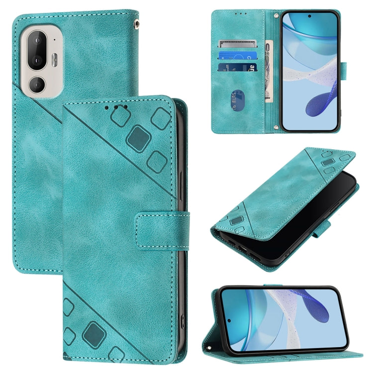 Skin Feel Embossed Leather Phone Case, For HTC U24 Pro