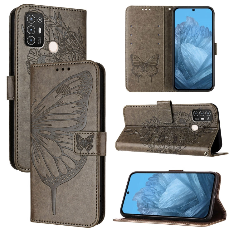 Embossed Butterfly Leather Phone Case, For ZTE Blade V40s, For ZTE Blade A52