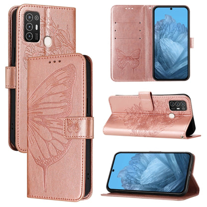 Embossed Butterfly Leather Phone Case, For ZTE Blade V40s, For ZTE Blade A52