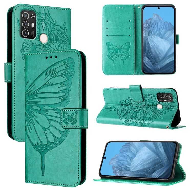 Embossed Butterfly Leather Phone Case, For ZTE Blade V40s, For ZTE Blade A52