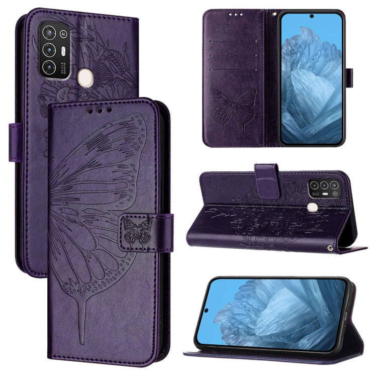 Embossed Butterfly Leather Phone Case, For ZTE Blade V40s, For ZTE Blade A52