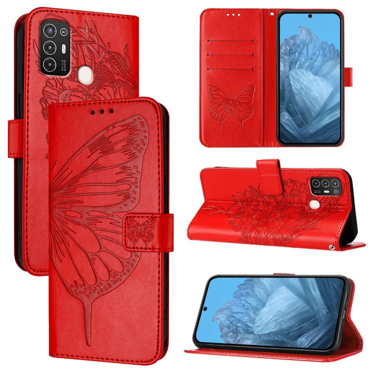 Embossed Butterfly Leather Phone Case, For ZTE Blade V40s, For ZTE Blade A52