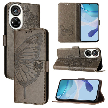 Embossed Butterfly Leather Phone Case, For ZTE Blade V40s, For ZTE Blade A52
