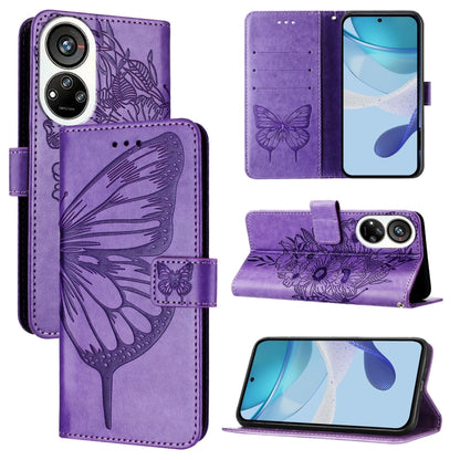 Embossed Butterfly Leather Phone Case, For ZTE Blade V40s, For ZTE Blade A52
