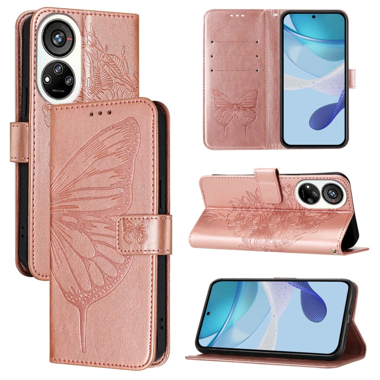 Embossed Butterfly Leather Phone Case, For ZTE Blade V40s, For ZTE Blade A52