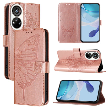 Embossed Butterfly Leather Phone Case, For ZTE Blade V40s, For ZTE Blade A52
