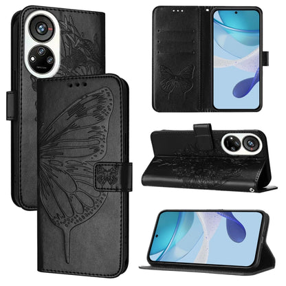 Embossed Butterfly Leather Phone Case, For ZTE Blade V40s, For ZTE Blade A52