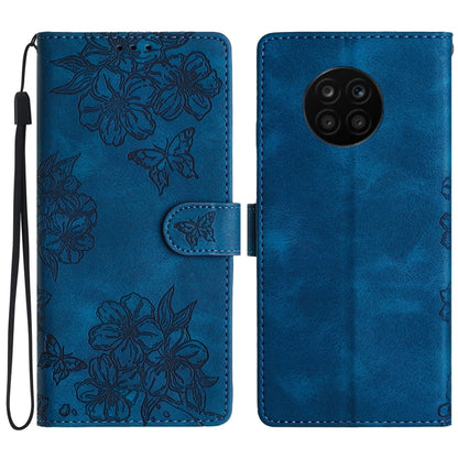 Cherry Blossom Butterfly Skin Feel Embossed PU Phone Case, For Honor X8 / X30i, For Honor 50 Lite, For Honor 50
