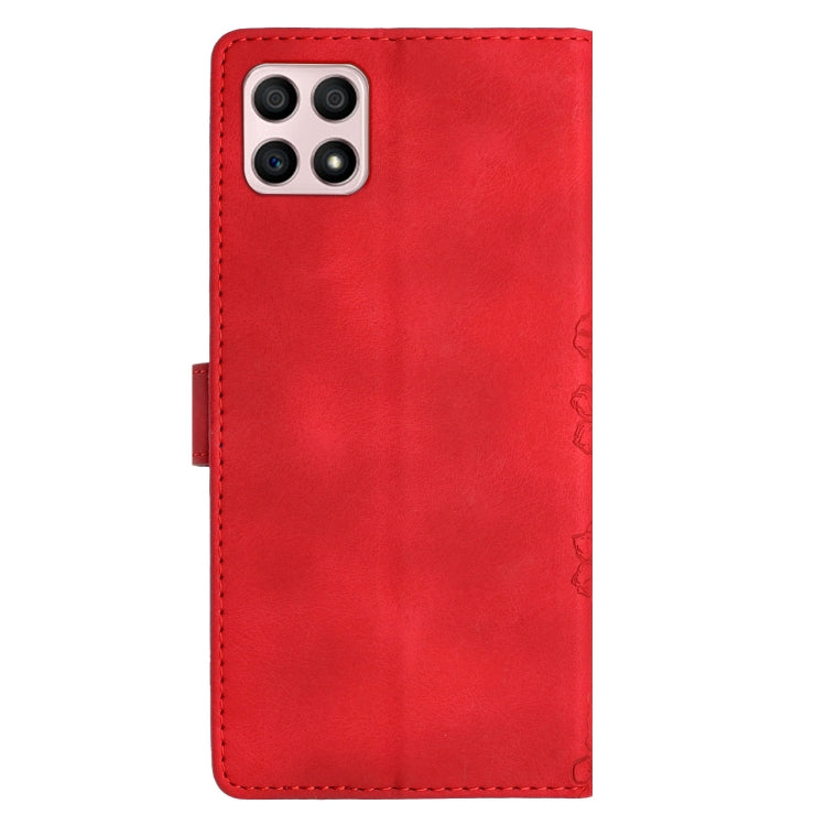 Cherry Blossom Butterfly Skin Feel Embossed PU Phone Case, For Honor X8 / X30i, For Honor 50 Lite, For Honor 50