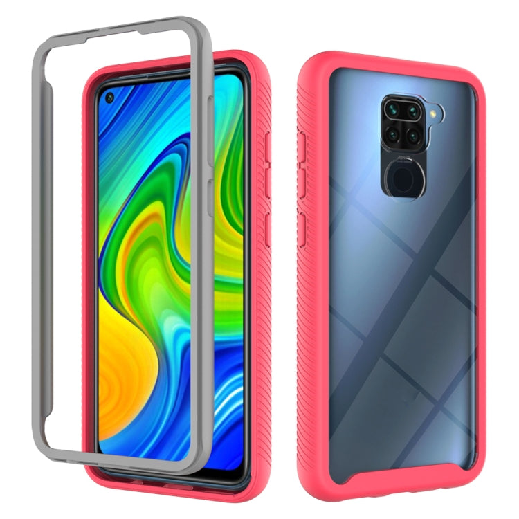 Red shockproof phone case with TPU bumper and PC back, side buttons and camera cutout.