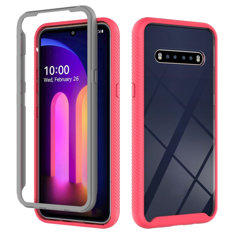 Red shockproof phone case with TPU bumper and PC back, camera cutout and side button covers.