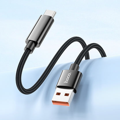 hoco U125 Benefit 1.2m 5A USB to Type-C Fast Charging Data Cable with Display, 6942007611916
