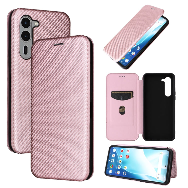 Carbon Fiber Texture Flip Leather Phone Case, For Fujitsu Arrows We3, For Fujitsu Arrows F-52E We2, For Fujitsu Arrows F-51E We2 Plus