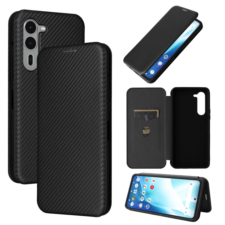 Carbon Fiber Texture Flip Leather Phone Case, For Fujitsu Arrows We3, For Fujitsu Arrows F-52E We2, For Fujitsu Arrows F-51E We2 Plus