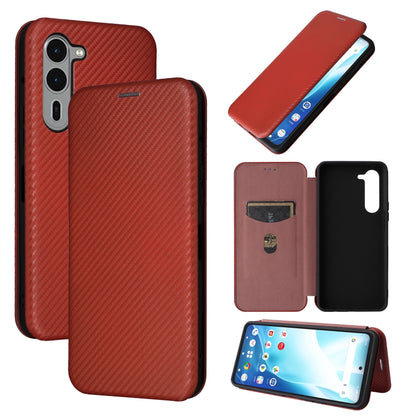 Carbon Fiber Texture Flip Leather Phone Case, For Fujitsu Arrows We3, For Fujitsu Arrows F-52E We2, For Fujitsu Arrows F-51E We2 Plus