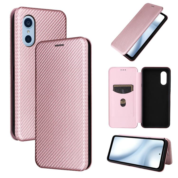 Carbon Fiber Texture Flip Leather Phone Case, For Fujitsu Arrows We3, For Fujitsu Arrows F-52E We2, For Fujitsu Arrows F-51E We2 Plus