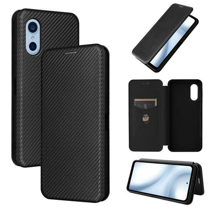Carbon Fiber Texture Flip Leather Phone Case, For Fujitsu Arrows We3, For Fujitsu Arrows F-52E We2, For Fujitsu Arrows F-51E We2 Plus