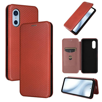 Carbon Fiber Texture Flip Leather Phone Case, For Fujitsu Arrows We3, For Fujitsu Arrows F-52E We2, For Fujitsu Arrows F-51E We2 Plus