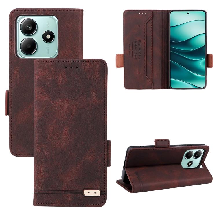 Magnetic Clasp Leather Phone Case, For Redmi Note 17 5G / 4G Global / 5G India 169.7mm, For Redmi Note 17 Pro+ 5G Global 163.4mm, For Redmi Turbo 5 Max / Poco X8 Pro Max 5G, For Redmi Note 15 Pro+ 5G 163.3mm / Poco M8 Pro 5G                            ...
