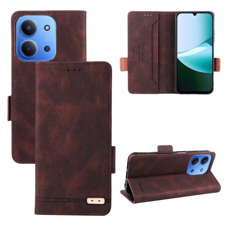 Magnetic Clasp Leather Phone Case, For Redmi Note 17 5G / 4G Global / 5G India 169.7mm, For Redmi Note 17 Pro+ 5G Global 163.4mm, For Redmi Turbo 5 Max / Poco X8 Pro Max 5G, For Redmi Note 15 Pro+ 5G 163.3mm / Poco M8 Pro 5G                            ...