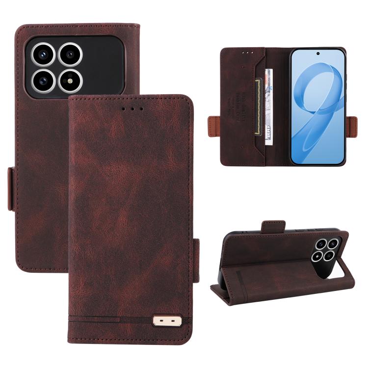 Magnetic Clasp Leather Phone Case, For Redmi Note 17 5G / 4G Global / 5G India 169.7mm, For Redmi Note 17 Pro+ 5G Global 163.4mm, For Redmi Turbo 5 Max / Poco X8 Pro Max 5G, For Redmi Note 15 Pro+ 5G 163.3mm / Poco M8 Pro 5G                            ...