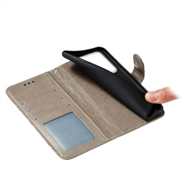 Light beige flip leather phone case with card holder and magnetic strap