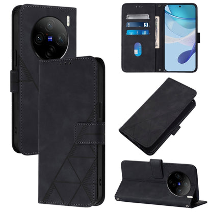Crossbody 3D Embossed Flip Leather Phone Case, For vivo X100 Pro, For vivo X100