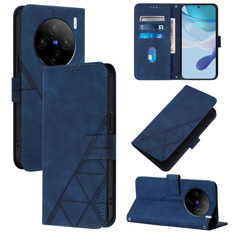 Crossbody 3D Embossed Flip Leather Phone Case, For vivo X100 Pro, For vivo X100