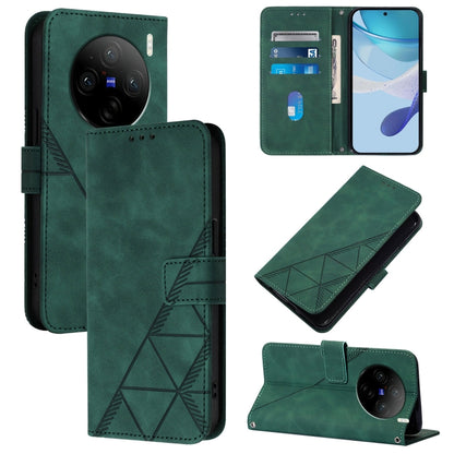 Crossbody 3D Embossed Flip Leather Phone Case, For vivo X100 Pro, For vivo X100