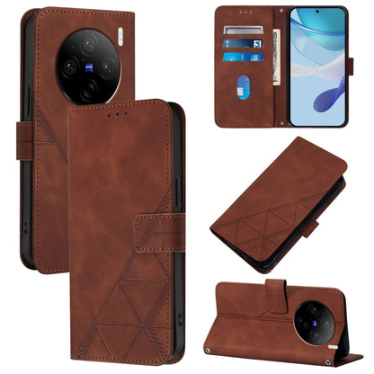 Crossbody 3D Embossed Flip Leather Phone Case, For vivo X100 Pro, For vivo X100