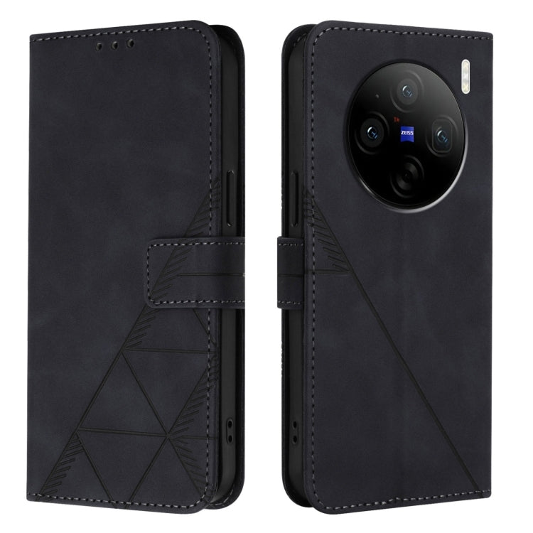 Crossbody 3D Embossed Flip Leather Phone Case, For vivo X100 Pro, For vivo X100