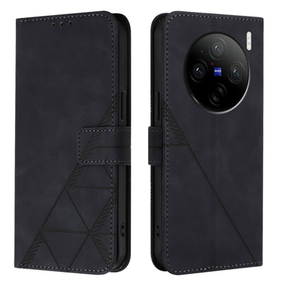 Crossbody 3D Embossed Flip Leather Phone Case, For vivo X100 Pro, For vivo X100