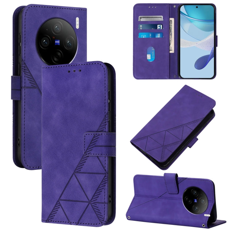 Crossbody 3D Embossed Flip Leather Phone Case, For vivo X100 Pro, For vivo X100
