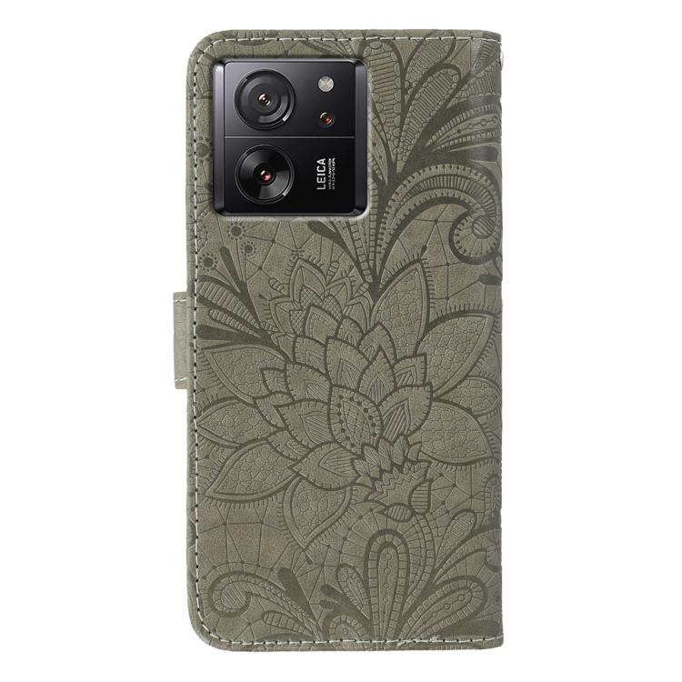 Lace Flower Embossing Flip Leather Phone Case, For Xiaomi 13T / 13T Pro