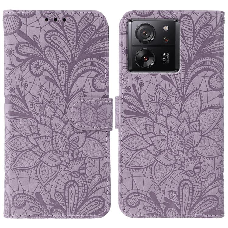 Lace Flower Embossing Flip Leather Phone Case, For Xiaomi 13T / 13T Pro