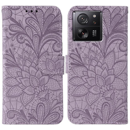 Lace Flower Embossing Flip Leather Phone Case, For Xiaomi 13T / 13T Pro