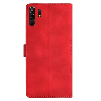 Cherry Blossom Butterfly Skin Feel Embossed PU Phone Case, For Xiaomi Redmi 9, For Xiaomi Redmi 9C, For Xiaomi Redmi Note 8T