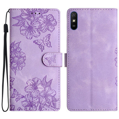 Cherry Blossom Butterfly Skin Feel Embossed PU Phone Case, For Xiaomi Redmi 10 2022, For Xiaomi Redmi Note 11 4G Global, For Xiaomi Redmi 10, For Xiaomi Redmi Note 10 5G, For Xiaomi Redmi Note 10S, For Xiaomi Redmi Note 10 Pro Max                      ...