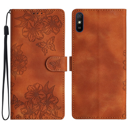 Cherry Blossom Butterfly Skin Feel Embossed PU Phone Case, For Xiaomi Redmi 10 2022, For Xiaomi Redmi Note 11 4G Global, For Xiaomi Redmi 10, For Xiaomi Redmi Note 10 5G, For Xiaomi Redmi Note 10S, For Xiaomi Redmi Note 10 Pro Max                      ...
