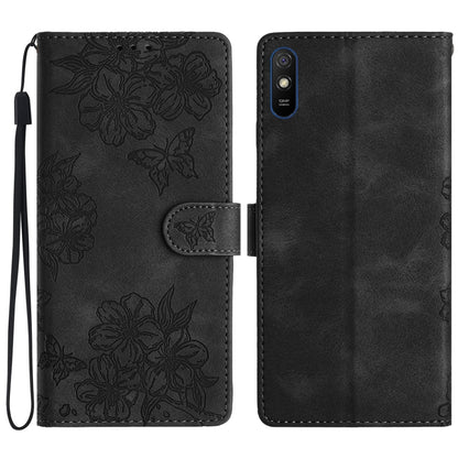 Cherry Blossom Butterfly Skin Feel Embossed PU Phone Case, For Xiaomi Redmi 10 2022, For Xiaomi Redmi Note 11 4G Global, For Xiaomi Redmi 10, For Xiaomi Redmi Note 10 5G, For Xiaomi Redmi Note 10S, For Xiaomi Redmi Note 10 Pro Max                      ...