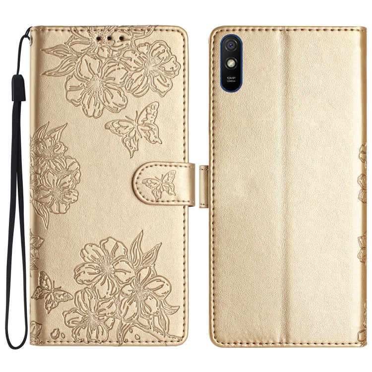Cherry Blossom Butterfly Skin Feel Embossed PU Phone Case, For Xiaomi Redmi 10 2022, For Xiaomi Redmi Note 11 4G Global, For Xiaomi Redmi 10, For Xiaomi Redmi Note 10 5G, For Xiaomi Redmi Note 10S, For Xiaomi Redmi Note 10 Pro Max                      ...