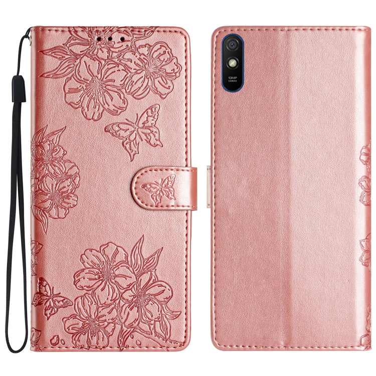 Cherry Blossom Butterfly Skin Feel Embossed PU Phone Case, For Xiaomi Redmi 10 2022, For Xiaomi Redmi Note 11 4G Global, For Xiaomi Redmi 10, For Xiaomi Redmi Note 10 5G, For Xiaomi Redmi Note 10S, For Xiaomi Redmi Note 10 Pro Max                      ...