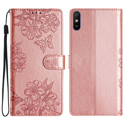 Cherry Blossom Butterfly Skin Feel Embossed PU Phone Case, For Xiaomi Redmi 10 2022, For Xiaomi Redmi Note 11 4G Global, For Xiaomi Redmi 10, For Xiaomi Redmi Note 10 5G, For Xiaomi Redmi Note 10S, For Xiaomi Redmi Note 10 Pro Max                      ...