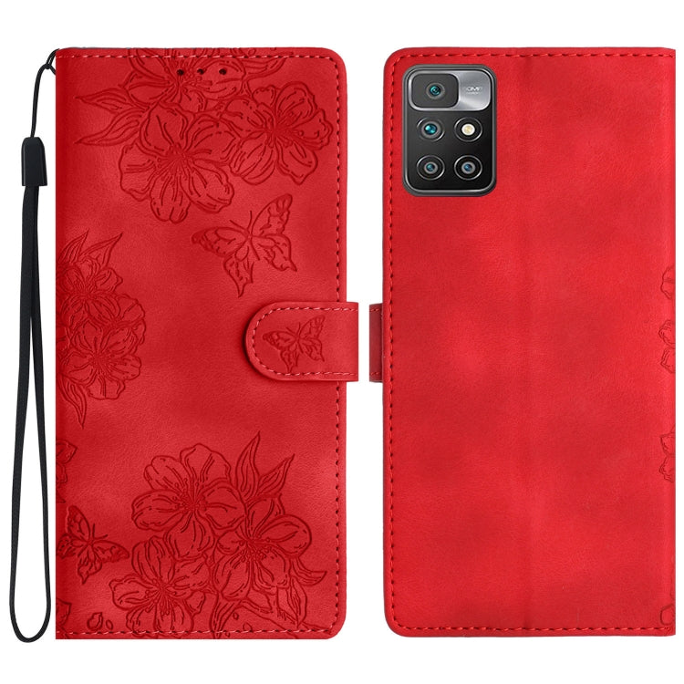 Cherry Blossom Butterfly Skin Feel Embossed PU Phone Case, For Xiaomi Redmi 10 2022, For Xiaomi Redmi Note 11 4G Global, For Xiaomi Redmi 10, For Xiaomi Redmi Note 10 5G, For Xiaomi Redmi Note 10S, For Xiaomi Redmi Note 10 Pro Max                      ...